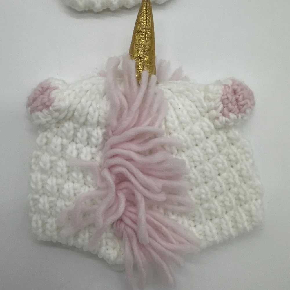 Newborn Baby Girls Crochet Unicorn Hat, Diaper Cover Costume Outfit Picture Prop